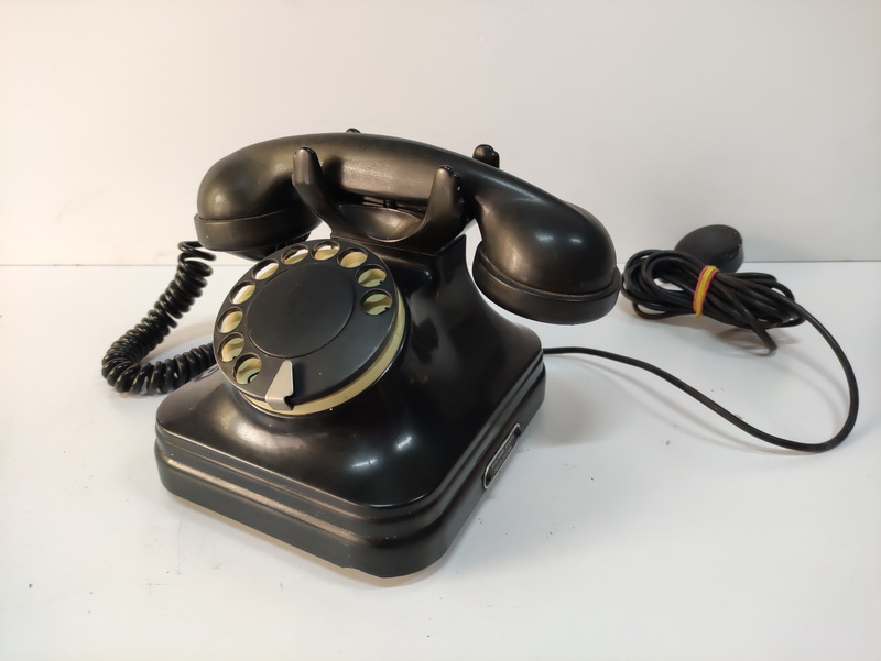 telefono baquelita polonia hungria negro 14.5x24x17 1u